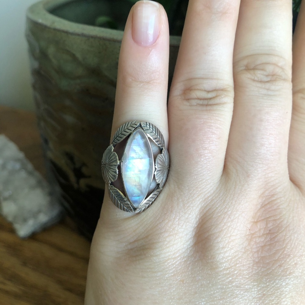 Silver Moonstone Ring - image 1